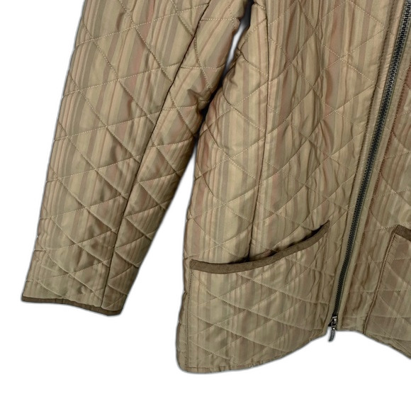 Barbour Muted Stripe Quilted Jacket Size 6 - Picture 5 of 15